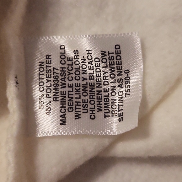 Liz Claiborne creamy white sweatshirt with red floral design. - Picture 6 of 6